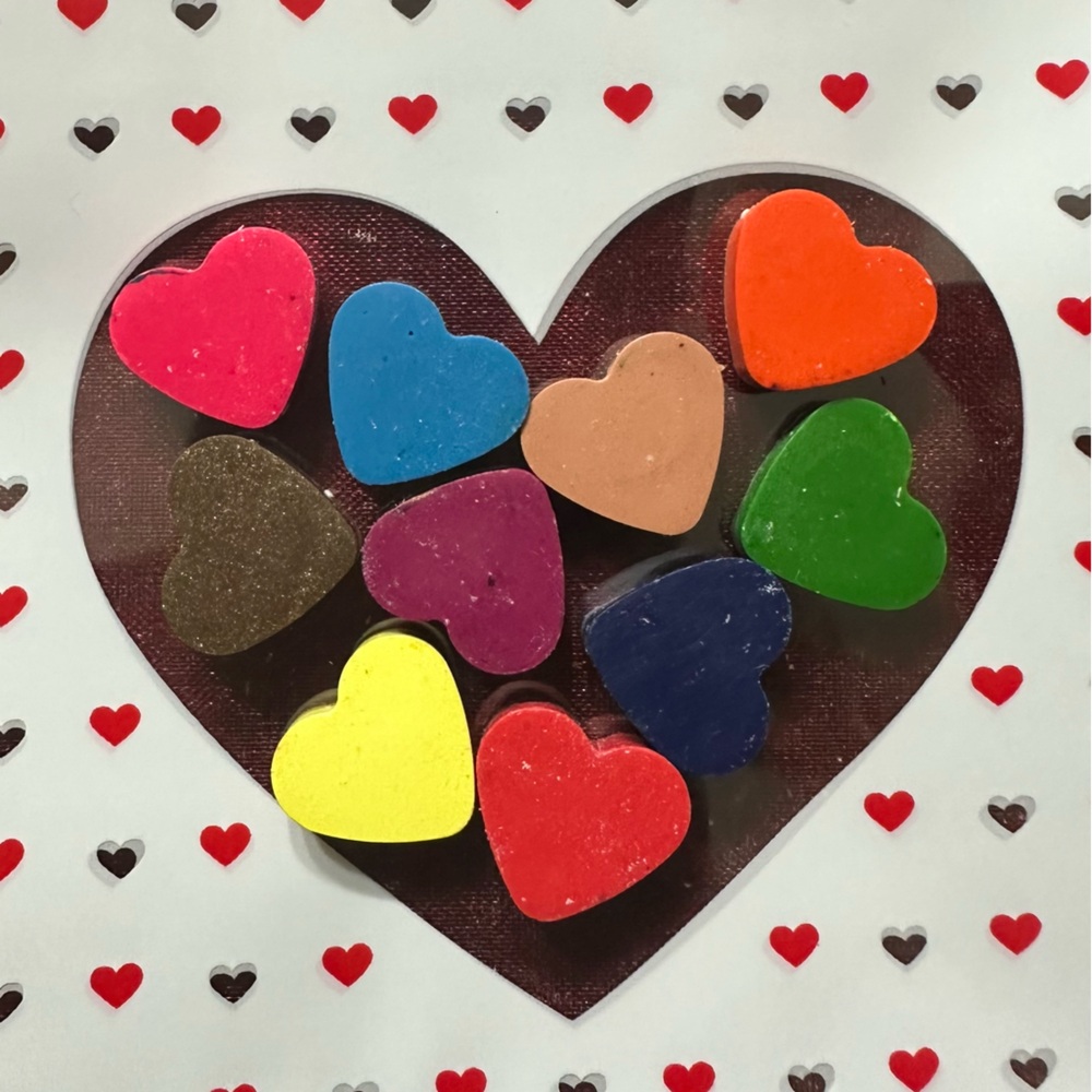 Handmade Valentines crayons-confection heart 10 piece mini set (individual pack) - Picture 4 of 5